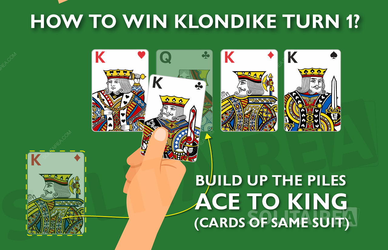 Comment conquérir et gagner le jeu Klondike Solitaire Turn 1?